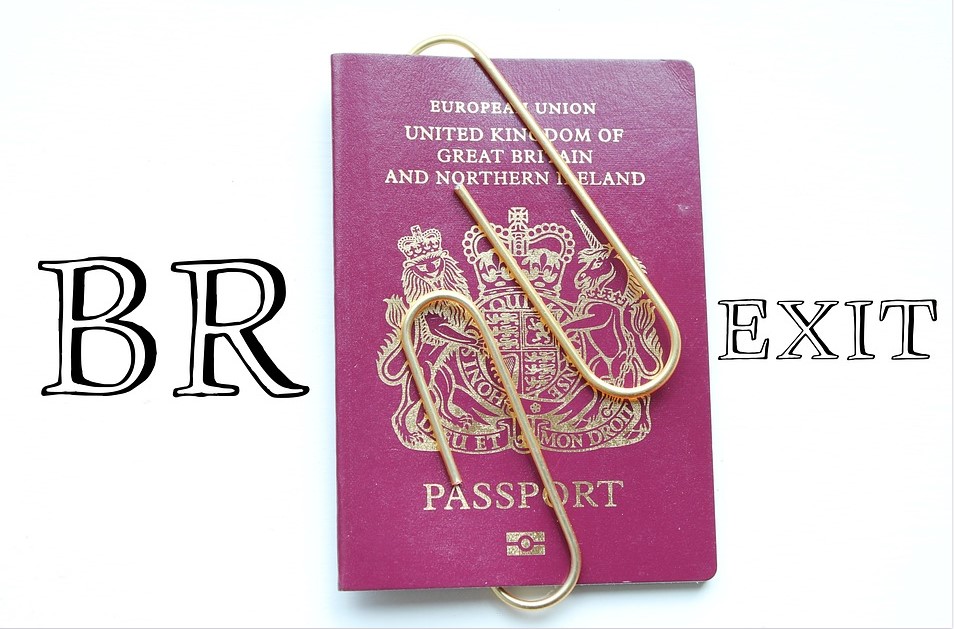 UK passport with Brexit text